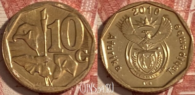 ЮАР 10 центов 2010 года, KM# 494, 474r-139 ♛