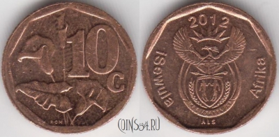 ЮАР 10 центов 2012 года, KM 501, 123-093