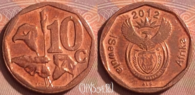 ЮАР 10 центов 2012 года, KM# 530, 358k-001