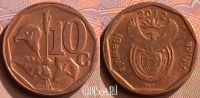 ЮАР 10 центов 2012 года, KM# 530, 417-135