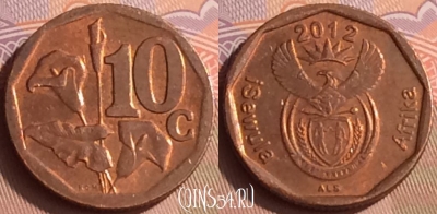 ЮАР 10 центов 2012 года, KM# 530, 430-048