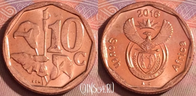 ЮАР 10 центов 2016 года, 237k-100