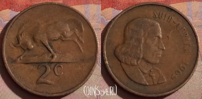 ЮАР 2 цента 1965 года, SUID-AFRIKA, KM# 66.2, 332-077