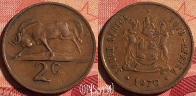 ЮАР 2 цента 1970 года, KM# 83, 234i-099