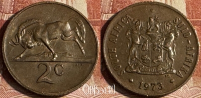 ЮАР 2 цента 1973 года, KM# 83, s181t-035