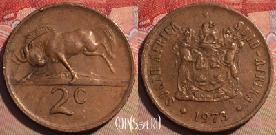 ЮАР 2 цента 1973 года, KM# 83, 218a-005