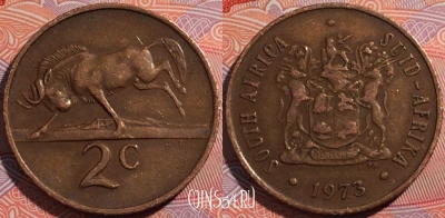 ЮАР 2 цента 1973 года, KM# 83, a148-024