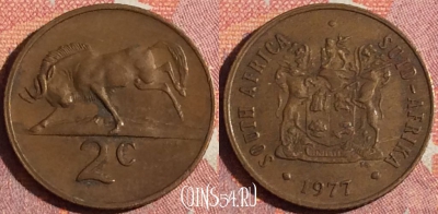 ЮАР 2 цента 1977 года, KM# 83, 361-141