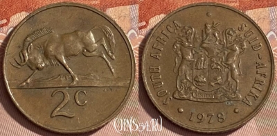 ЮАР 2 цента 1978 года, KM# 83, 461r-214 ♛