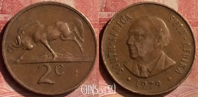 ЮАР 2 цента 1979 года, KM# 99, 107m-129