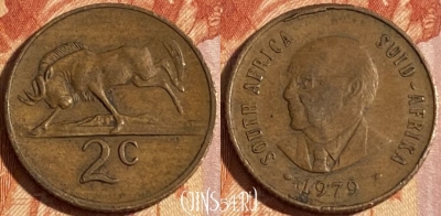 ЮАР 2 цента 1979 года, KM# 99, 282r-102