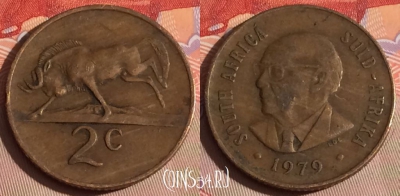 ЮАР 2 цента 1979 года, KM# 99, 295c-006