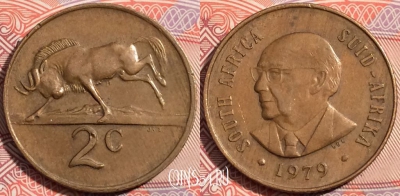 ЮАР 2 цента 1979 года, KM# 99, a119-086
