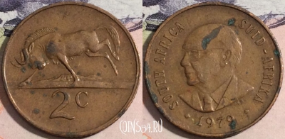 ЮАР 2 цента 1979 года, KM# 99, a133-034