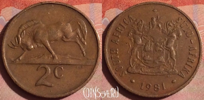 ЮАР 2 цента 1981 года, KM# 83, 048i-073