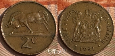 ЮАР 2 цента 1981 года, KM# 83, s055s-189