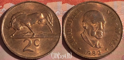 ЮАР 2 цента 1982 года, KM# 110, 115b-127
