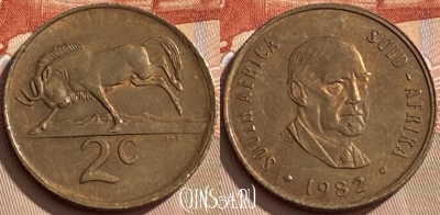 ЮАР 2 цента 1982 года, KM# 110, 429q-056