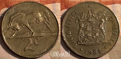 ЮАР 2 цента 1983 года, KM# 83, s225t-089