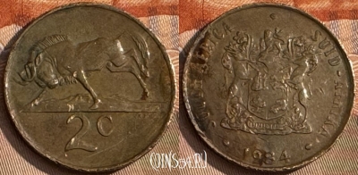 ЮАР 2 цента 1984 года, KM# 83, 056s-031