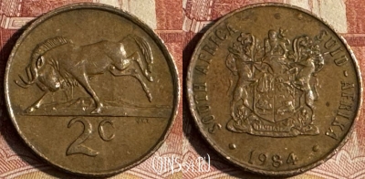 ЮАР 2 цента 1984 года, KM# 83, s181t-101