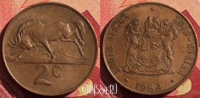 ЮАР 2 цента 1984 года, KM# 83, 206i-143