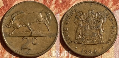 ЮАР 2 цента 1984 года, KM# 83, 464q-585