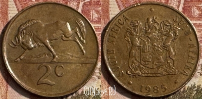 ЮАР 2 цента 1985 года, KM# 83, 194s-085 ♛