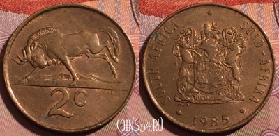ЮАР 2 цента 1985 года, KM# 83, 214b-066