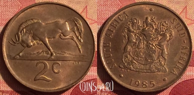 ЮАР 2 цента 1985 года, KM# 83, 224i-116