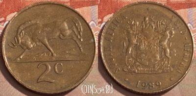 ЮАР 2 цента 1989 года, KM# 83, 094s-124