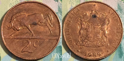 ЮАР 2 цента 1989 года, KM# 83, a090-141