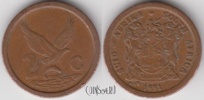ЮАР 2 цента 1991 года, KM# 133, 125-109