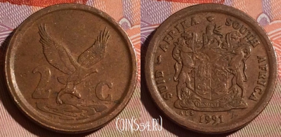 ЮАР 2 цента 1991 года, KM# 133, 181c-023