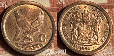 ЮАР 2 цента 1992 года, KM# 133, 181t-079