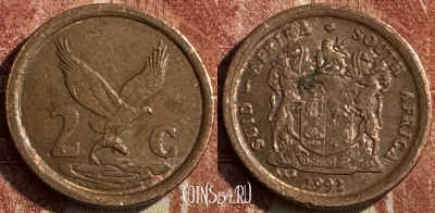 ЮАР 2 цента 1992 года, KM# 133, 472s-105