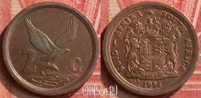 ЮАР 2 цента 1994 года, KM# 133, 397-101