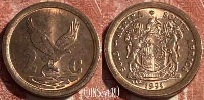 ЮАР 2 цента 1994 года, KM# 133, 499р-013 ♛