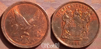 ЮАР 2 цента 1996 года, KM# 159, 230l-040