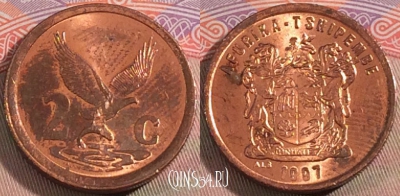 ЮАР 2 цента 1997 года, KM# 159, 143b-015