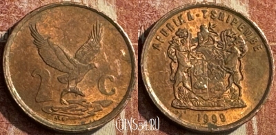 ЮАР 2 цента 1999 года, KM# 159, s048s-054