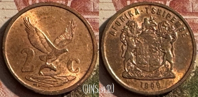 ЮАР 2 цента 1999 года, KM# 159, 155t-117 ♛