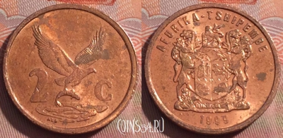 ЮАР 2 цента 1999 года, KM# 159, 248a-002