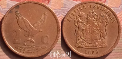 ЮАР 2 цента 2000 года, KM# 159, 429-038
