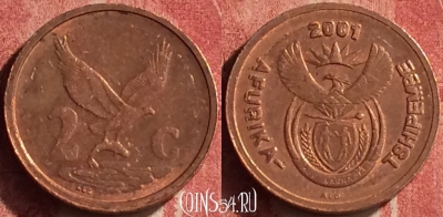 ЮАР 2 цента 2001 года, KM# 222, 362n-080
