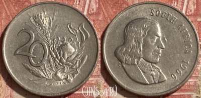 ЮАР 20 центов 1965 г., SOUTH AFRICA, KM# 69.1, 238r-025
