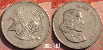 ЮАР 20 центов 1965 года, SOUTH AFRICA, KM# 69.1, 265a-001