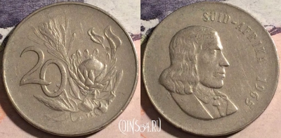 ЮАР 20 центов 1965 года, SUID-AFRIKA, KM# 69.2, 168-074