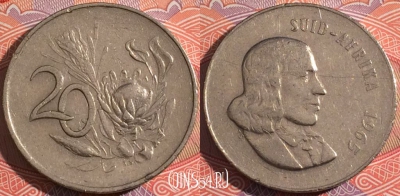ЮАР 20 центов 1965 года, SUID-AFRIKA, KM# 69.2, a130-032