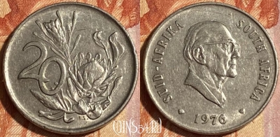 ЮАР 20 центов 1976 года, KM# 95, 464q-579 ♛